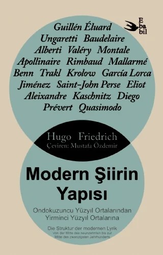 MODERN ŞİİRİN YAPISI - Ondokuzuncu Yüzyıl Ortalarından Yirminci Yüzyıl Ortalarına /Die Struktur der modernen Lyrik (Von der Mitte des neunzehnten bis zur Mitte des zwanzigsten Jahrhunderts) – Hugo Friedrich – Ebabil Yayınları kitap kapağı