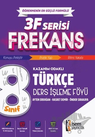 8. Sınıf Frekans Türkçe Ders İşleme Föyü – Ayten Erdoğan, Hasret Demir, Önder Sırakaya – İSEM Yayıncılık kitap kapağı