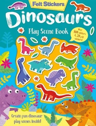Felt Stickers - Dinosaurs Play Scene Book – Kolektif – IMAGINE THAT kitap kapağı