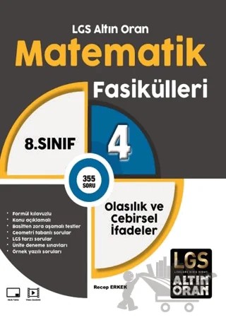 LGS Altın Oran Matematik Fasikülleri 4 Olasılık ve Cebirsel İfadeler – Recep Erkek – Borealis Yayıncılık kitap kapağı