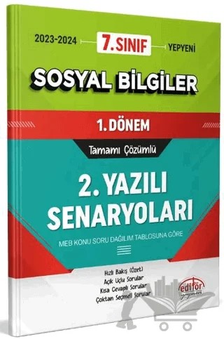 7. Sınıf Sosyal Bilgiler 1. Dönem Ortak Sınavı 2. Yazılı Senaryoları Tamamı Çözümlü – Kolektif – Editör Yayınevi kitap kapağı