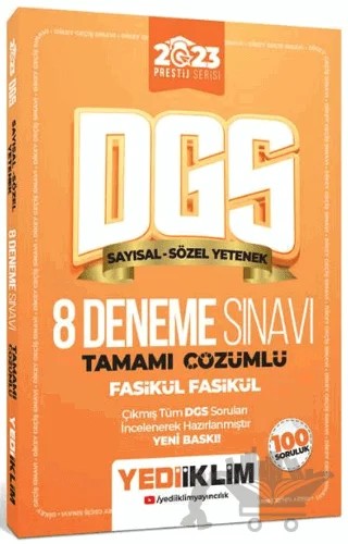 2023 Prestij Serisi Tamamı Çözümlü 8 Fasikül Deneme – Kolektif – Yediiklim Yayınları kitap kapağı