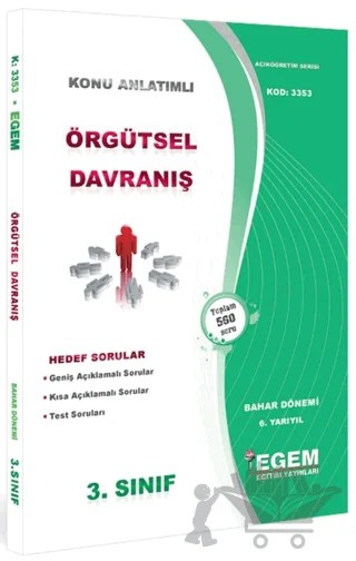 3. Sınıf 6. Yarıyıl Konu Anlatımlı Örgütsel Davranış - Kod 3353 – Kolektif – Egem Eğitim Yayınları kitap kapağı
