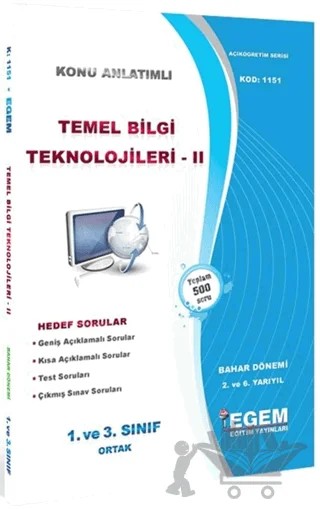 1. ve 3. Sınıf Ortak 2. ve 6. Yarıyıl Konu Anlatımlı Temel Bilgi Teknolojileri 3 - Kod 1151 – Kolektif – Egem Eğitim Yayınları kitap kapağı