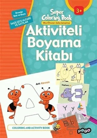 Aktiviteli Boyama Kitabı İngilizce Alfabe ve Sayılar – Kolektif – Pogo Çocuk kitap kapağı