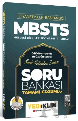 Diyanet İşleri Başkanlığı MBSTS Tamamı Çözümlü Soru Bankası – Burhan Karakışla – Yediiklim Yayınları kitap kapağı