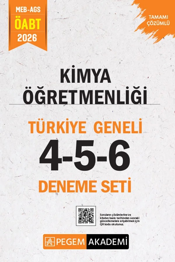 2026 MEB AGS ÖABT Kimya Öğretmenliği Tamamı Çözümlü Türkiye Geneli 4-5-6 (3'lü Deneme Seti) – 6 (3'lü Deneme Seti) – Pegem Akademi Yayıncılık kitap kapağı