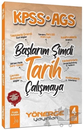 2026 KPSS MEB-AGS Başlarım Şimdi Tarih Çalışmaya Pratik Anlatım – Kolektif – Yönerge Yayınları kitap kapağı