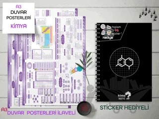 TYT Kareli Kimya Okul Defteri Konu Anlatımlı 3 Büyük Poster ve 96 Sticker Hediye 9-10-11-12.Sınıfa Uygun – Kolektif – Kime Note kitap kapağı