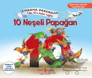 10 Neşeli Papağan – Çıkarma Öğrenelim 1'den 10'a Kadar Sayılar – Grace Nolan – İş Bankası Kültür Yayınları kitap kapağı