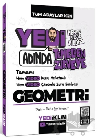 Yedi Adımda Temelden Zirveye Geometri Video Konu Anlatımlı Video Çözümlü Soru Bankası – Mehmet Bilge Yıldız – Yediiklim Yayınları kitap kapağı