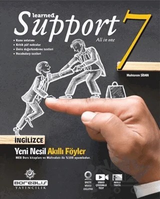 7. Sınıf Learned Support All In Yeni Nesil Akıllı Föyler – Muhterem Sidan – Borealis Yayıncılık kitap kapağı