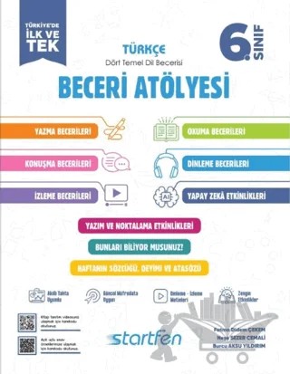 6. Sınıf Türkçe Beceri Atölyesi – Fatma Didem Çekem, Neşe Sezer Cemali, Burcu Aksu Yıldırım – Startfen Yayınları kitap kapağı