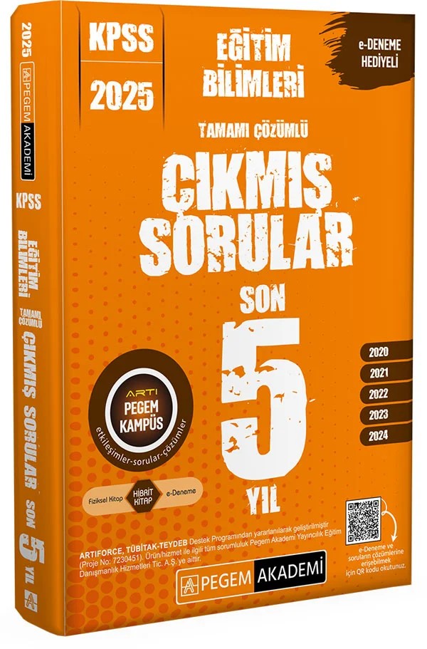 2025 KPSS Eğitim Bilimleri Tamamı Çözümlü Çıkmış Sorular Son 5 Yıl – Pegem Akademi Yayıncılık kitap kapağı