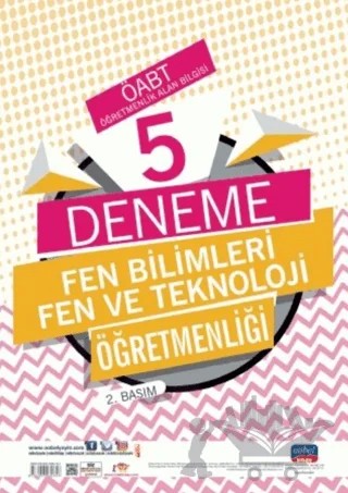 ÖABT Fen Bilimleri Fen ve Teknoloji Öğretmenliği 5 Deneme – Kolektif – Nobel Sınav Yayınları kitap kapağı