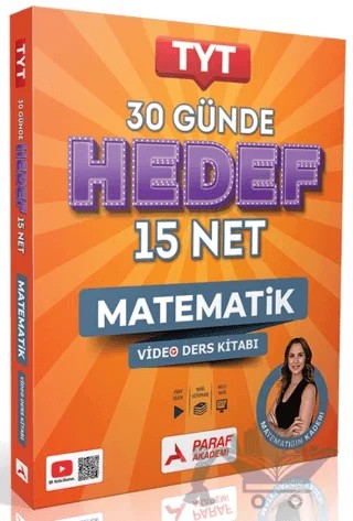 TYT 30 Günde Hedef 15 Net Matematik Video Ders Kitabı – Kader Altınel – Paraf Akademi kitap kapağı