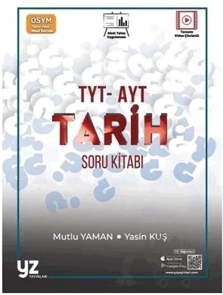 YZ YKS TYT AYT Tarih Soru Kitabı – Mutlu Yaman, Yasin Kuş – YZ Yayınları kitap kapağı