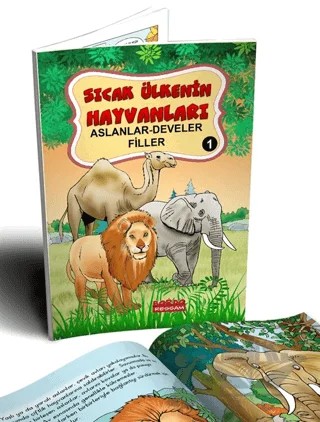 Sıcak Ülkenin Hayvanları 1 Aslanlar-Develer-Filler – Yusuf Yakup Sevinç – Bordo Ressam kitap kapağı