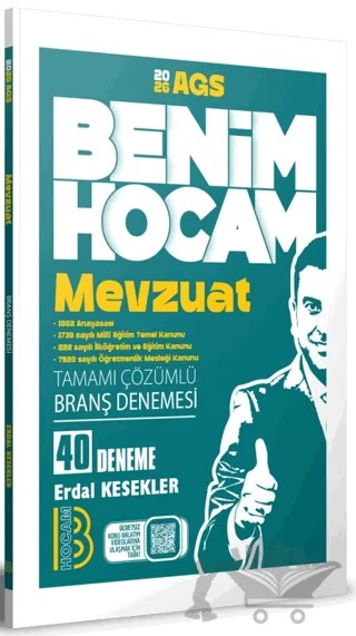 2026 AGS Mevzuat Tamamı Çözümlü 40 Branş Deneme – Erdal Kesekler – Benim Hocam Yayınları kitap kapağı