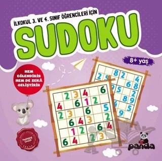 Sudoku 8+ Yaş - İlkokul 3. ve 4. Sınıf Öğrencileri İçin – Kolektif – Beyaz Panda Yayınları kitap kapağı