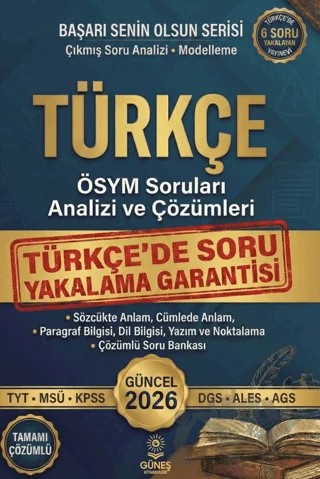 2026 TYT-MSÜ-KPSS-DGS-ALES-AGS Türkçe ÖSYM Soruları Analizi ve Çözümleri – Kolektif – Güneş Kitabevleri Yayınları kitap kapağı