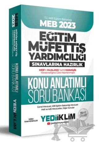 2023 MEB Eğitim Müfettiş Yardımcılığı Sınavlarına Hazırlık Konu Anlatımlı Soru Bankası – Erdal Kesekler – Yediiklim Yayınları kitap kapağı