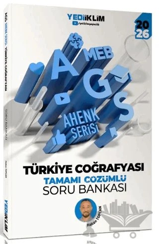 2026 MEB AGS Ahenk Serisi Türkiye Coğrafyası Tamamı Çözümlü Soru Bankası – Hakan Topcan – Yediiklim Yayınları kitap kapağı