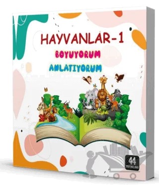 Hayvanlar - 1 Boyuyorum Anlatıyorum – Nazım Çi̇ftçi̇ – 44 Yayınları kitap kapağı