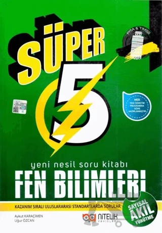 5. Sınıf Fen Bilimleri Süper Yeni Nesil Soru Kitabı – Aykut Karaçimen, Uğur Özcan – Nitelik Yayınları - Bayilik kitap kapağı