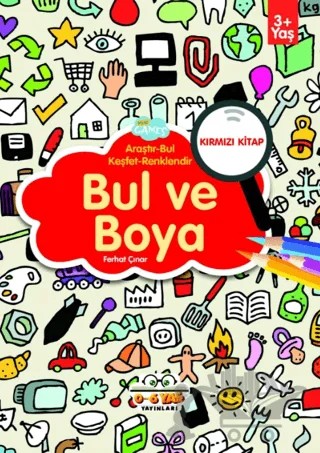 Bul ve Boya - Kırmızı Kitap – Ferhat Çınar – 0-6 Yaş Yayınları kitap kapağı