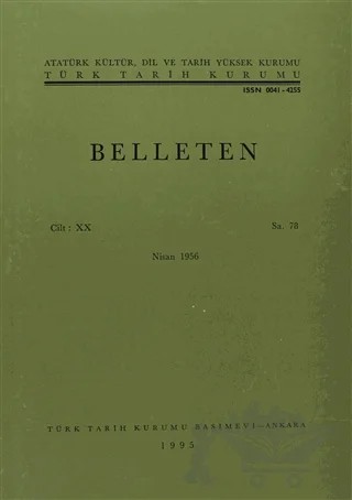 Belleten Sayı: 78 Cilt: 20 – Türk Tarih Kurumu Yayınları kitap kapağı