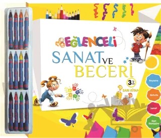 Eğlenceli Sanat ve Beceri - Sarı Kitap (3 Yaş) – Kolektif – Parıltı Yayınları kitap kapağı