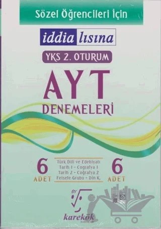 İddialısına YKS 2. Oturum AYT Denemeleri (Sözel Öğrencileri İçin) – Kolektif – Karekök Yayıncılık kitap kapağı