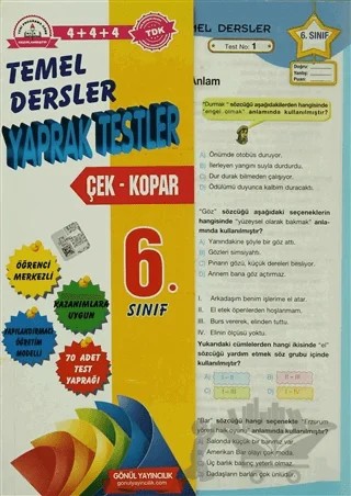 Gönül 6. Sınıf Temel Dersler Yaprak Testler – Kolektif – Gönül Yayıncılık kitap kapağı