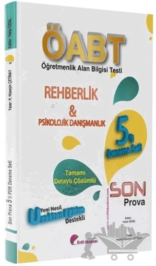 ÖABT Rehberlik ve Psikolojik Danışmanlık Son Prova 5 Deneme Çözümlü – Kolektif – Özdil Akademi Yayınları kitap kapağı