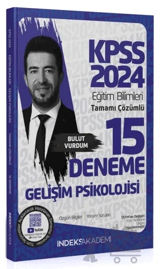 KPSS Eğitim Bilimleri Gelişim Psikolojisi 15 Deneme Çözümlü – Bulut Vurdum – İndeks Akademi Yayıncılık kitap kapağı