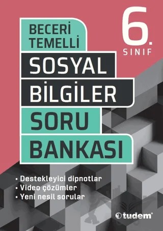 6. Sınıf Sosyal Bilgiler Beceri Temelli Soru Bankası – Kolektif – Tudem Yayınları - Bayilik kitap kapağı