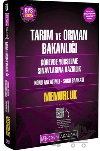 2025 Tarım ve Orman Bakanlığı Görevde Yükselme Sınavlarına Hazırlık Konu Anlatımlı Soru Bankası - Memurluk – Kollektif – Pegem Akademi Yayıncılık kitap kapağı