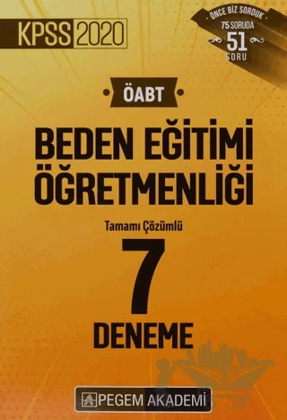 KPSS 2020 ÖABT Beden Eğitimi Öğretmenliği Tamamı çözümlü 7 Deneme – Kolektif – Pegem Akademi Yayıncılık kitap kapağı