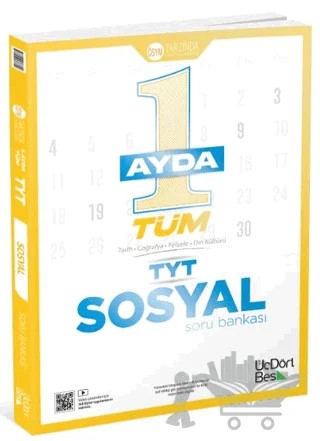 1 Ayda Tüm TYT Sosyal Soru Bankası – Kollektif – Üç Dört Beş Yayınları kitap kapağı