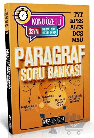 TYT KPSS ALES DGS MSÜ Paragraf Soru Bankası – Kolektif – Panem Yayınları kitap kapağı