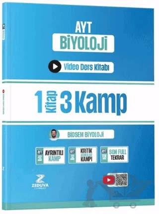 Biosem AYT Biyoloji 1 Kitap 3 Kamp Video Ders Kitabı – Semih Akpınar – Zeduva Yayınları kitap kapağı