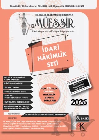 2026 Müessir İdari Hakimlik Çıkmış Soru Bankası Seti – Kolektif – Kuram Kitap kitap kapağı