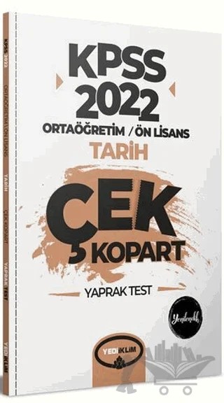 2022 KPSS Ortaöğretim Ön Lisans Genel Kültür Tarih Çek Kopart Yaprak Test – Kolektif – Yediiklim Yayınları kitap kapağı