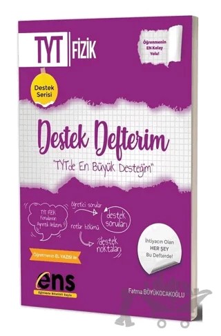 TYT Fizik Destek Defterim – Fatma Böyükocakoğlu – ENS Yayınları kitap kapağı