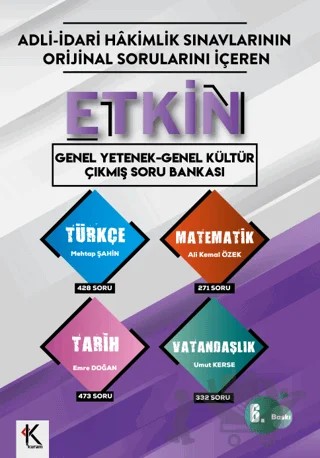 2026 Etkin Genel Yetenek - Genel Kültür Çıkmış Soru Bankası – Mehtap Şahin, Ali Kemal Özek, Umut Kerse, Emre Doğan – Kuram Kitap kitap kapağı