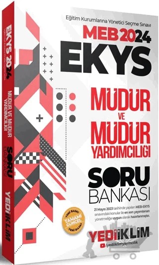 2024 MEB EKYS Müdür Ve Müdür Yardımcılığı Soru Bankası – Kolektif – Yediiklim Yayınları kitap kapağı