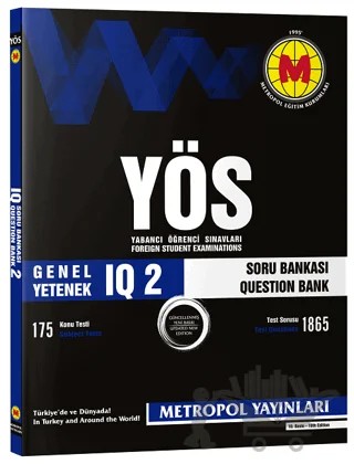 YÖS Genel Yetenek IQ-2 Soru Bankası – Kolektif – Metropol Yayınları kitap kapağı