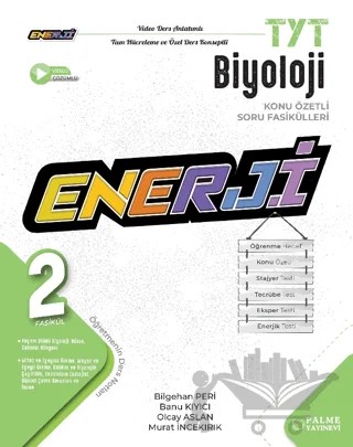 TYT Enerji Biyoloji Konu Özetli (2 Fasikül) Soru Fasikülleri – Bilgehan Peri, Banu Kıyıcı, Olcay Aslan, Murat İncekırık – Palme Yayınları kitap kapağı