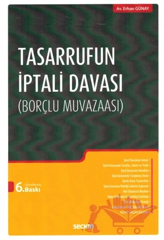 Tasarrufun İptali Davası – Erhan Günay – Seçkin Yayıncılık kitap kapağı
